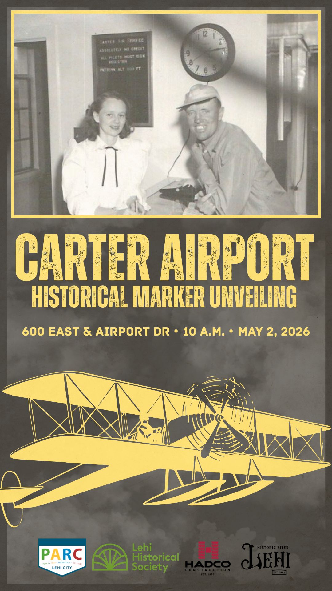 Carter Airport — historical marker ad